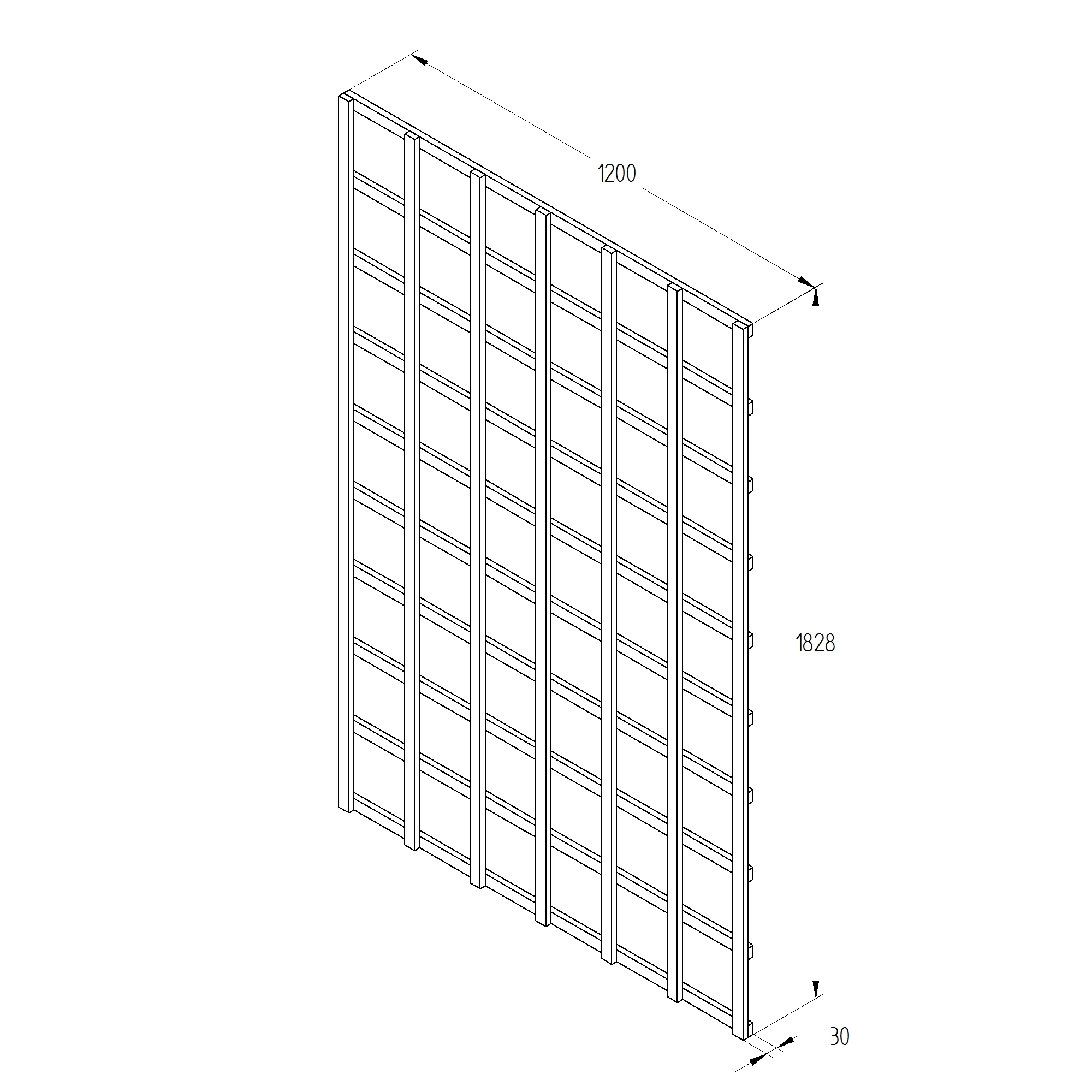 6ft Pine Trellis Panel, Pack Of 5 (W)120cm X (H)183cm 5 6ft Pine Trellis Panel, Pack Of 5 (W)120cm X (H)183cm - Image 3