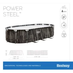 Bestway Power Steel® Wood Effect Polyvinyl Chloride (PVC) & Steel Pool (W) 3.66m X (L) 6.1m 16 Bestway Power Steel® Wood Effect Polyvinyl Chloride (PVC) & Steel Pool (W) 3.66m X (L) 6.1m -Greenie Shop bestway power steel wood effect polyvinyl chloride pvc steel pool w 3 66m x l 6 1m6942138983586 01t