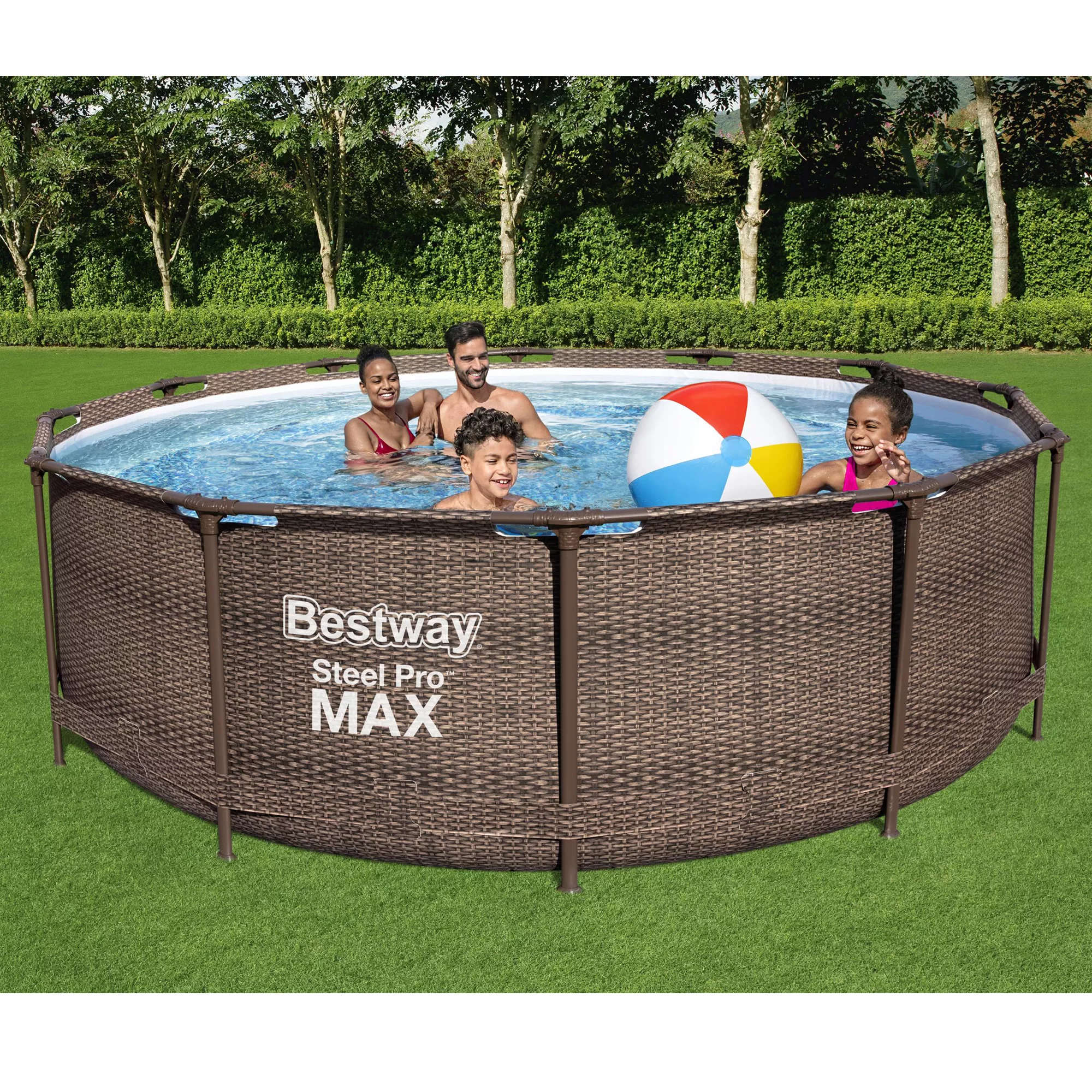 Bestway Steel Pro Rattan Print Metal & Plastic Pool 7 Bestway Steel Pro Rattan Print Metal & Plastic Pool - Image 5