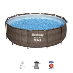 Bestway Steel Pro Rattan Print Metal & Plastic Pool 11 Bestway Steel Pro Rattan Print Metal & Plastic Pool -Greenie Shop bestway steel pro rattan print metal plastic pool6942138986228 36c bq