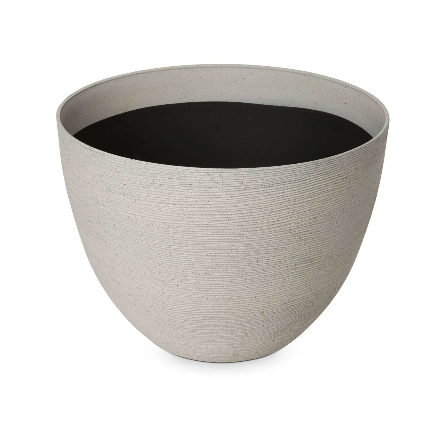 Blooma Momoka Taupe Stone Effect Plastic Circular Plant Pot (Dia)50cm 3 Blooma Momoka Taupe Stone Effect Plastic Circular Plant Pot (Dia)50cm