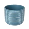 Blue Coral Clay Striped Round Plant Pot (Dia)20cm -Greenie Shop blue coral clay striped round plant pot dia 20cm3663602440949 02c bq