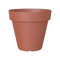 Capri Terracotta Polypropylene (PP) Plain Round Plant Pot (Dia)40cm