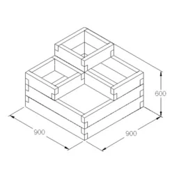 Forest Garden 56 X 90 X 90 Wood Rectangular Raised Bed Kit -Greenie Shop forest garden 56 x 90 x 90 wood rectangular raised bed kit5013053155448 01t bq