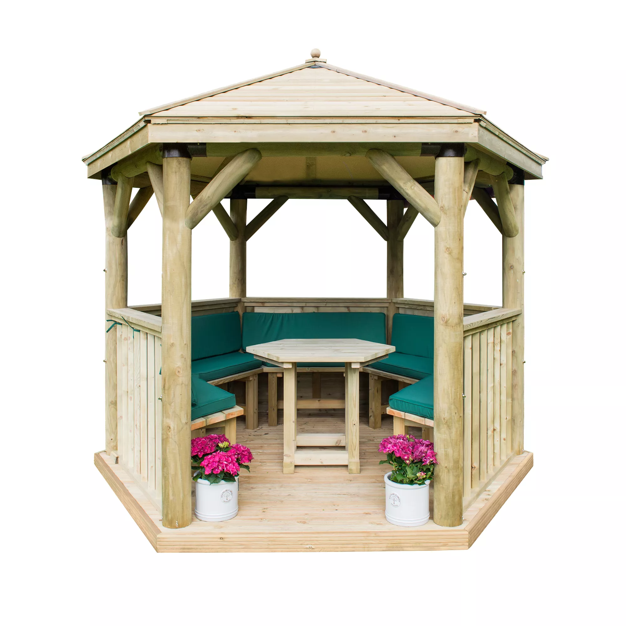 Forest Garden Furnished Hexagonal Gazebo, (W)3.3m (D)2.84m 4 Forest Garden Furnished Hexagonal Gazebo, (W)3.3m (D)2.84m - Image 2