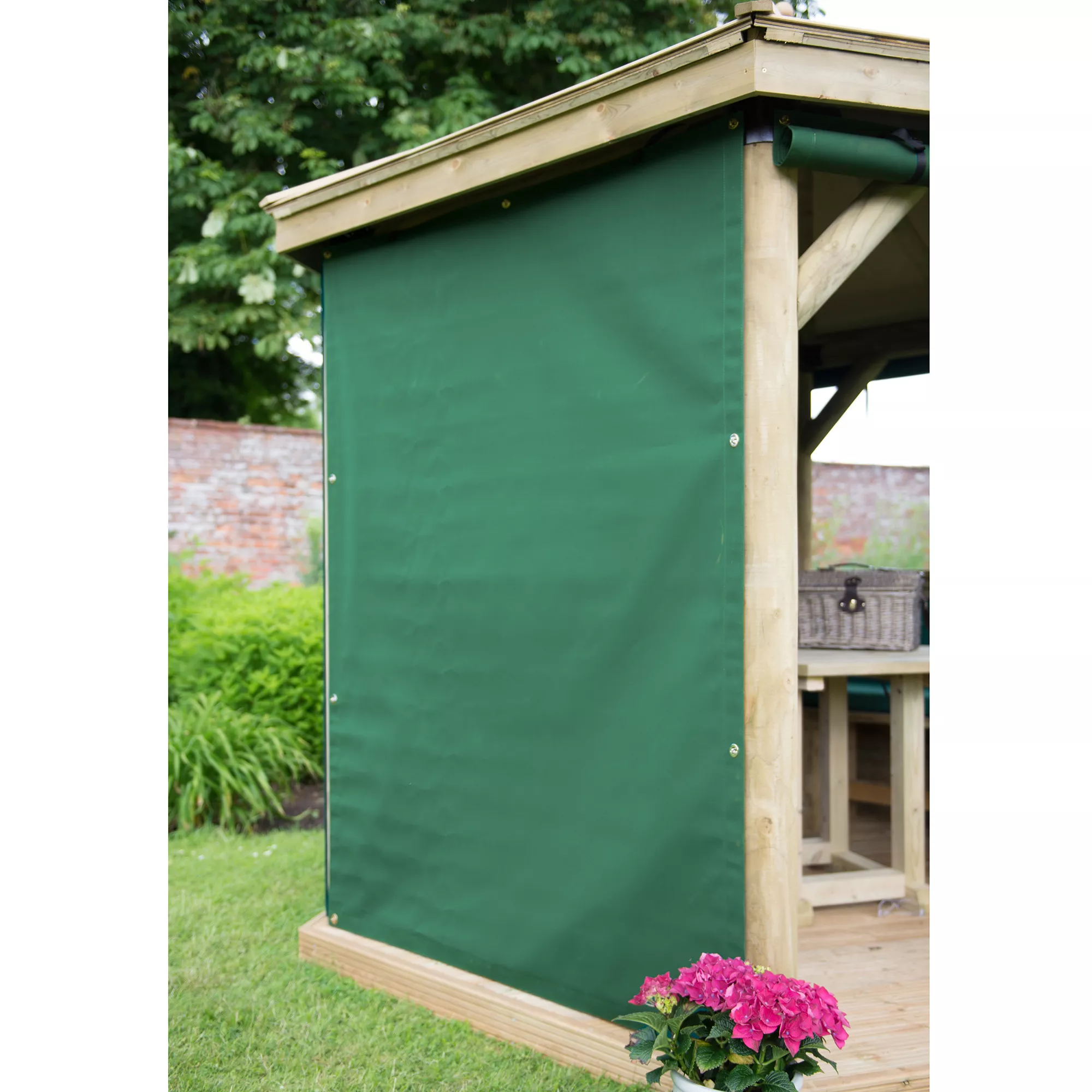 Forest Garden Green Rectangular Side Curtain, (W)5.1m - Assembly Not Required 4 Forest Garden Green Rectangular Side Curtain, (W)5.1m - Assembly Not Required - Image 2