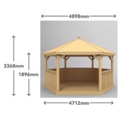 Forest Garden Hexagonal Gazebo With Cedar Roof, (W)4.9m (D)4.24m 19 Forest Garden Hexagonal Gazebo With Cedar Roof, (W)4.9m (D)4.24m -Greenie Shop forest garden hexagonal gazebo with cedar roof w 4 9m d 4 24m5013053163436 01t