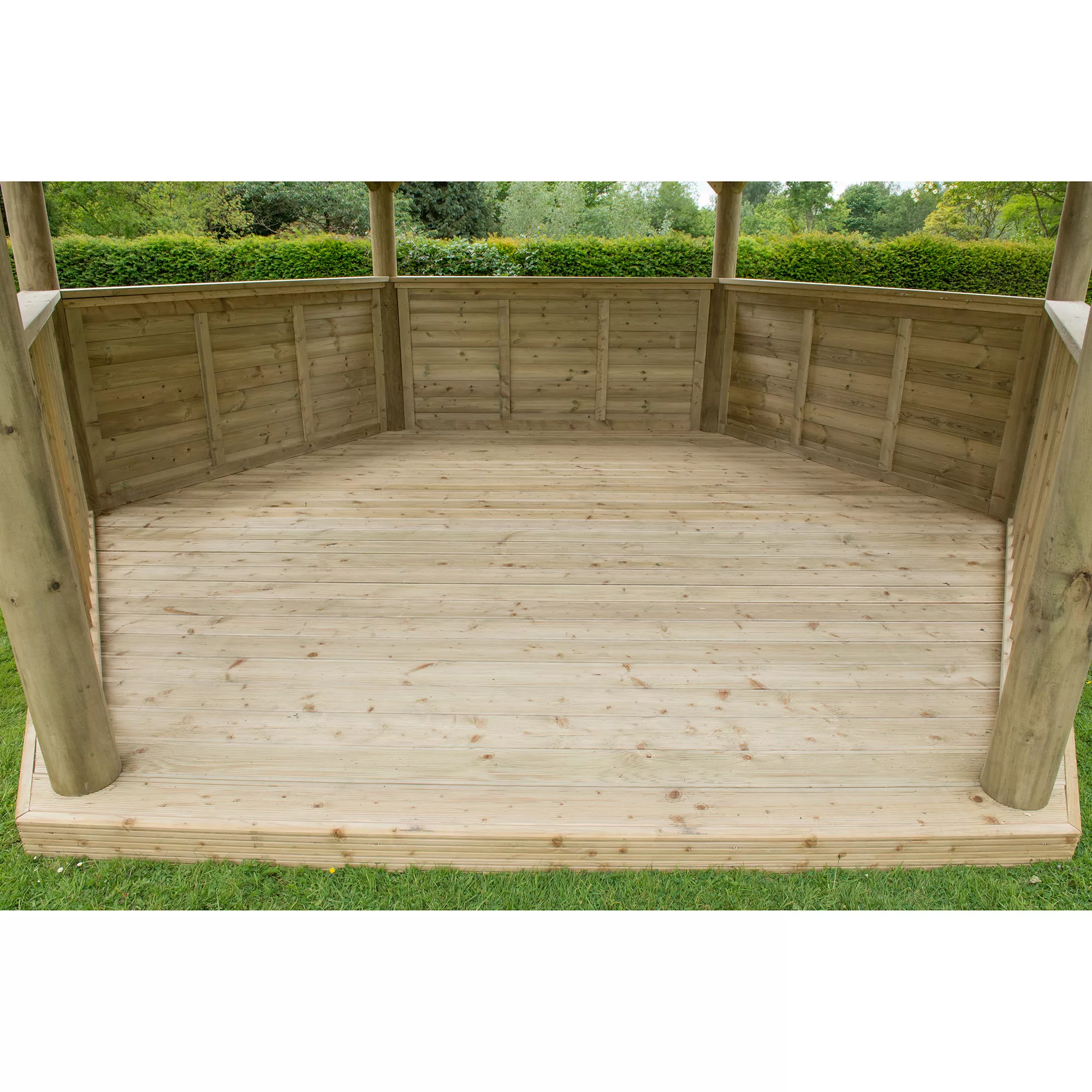 Forest Garden Hexagonal Gazebo With Cedar Roof, (W)4.9m (D)4.24m 5 Forest Garden Hexagonal Gazebo With Cedar Roof, (W)4.9m (D)4.24m - Image 3