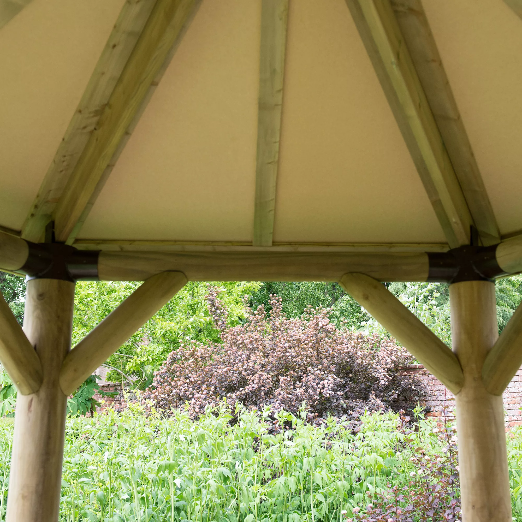 Forest Garden Hexagonal Gazebo With Cedar Roof, (W)4.9m (D)4.24m 6 Forest Garden Hexagonal Gazebo With Cedar Roof, (W)4.9m (D)4.24m - Image 4