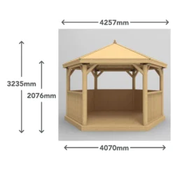 Forest Garden Hexagonal Gazebo With Timber Roof, (W)4.26m (D)3.69m 18 Forest Garden Hexagonal Gazebo With Timber Roof, (W)4.26m (D)3.69m -Greenie Shop forest garden hexagonal gazebo with timber roof w 4 26m d 3 69m5013053163412 01t