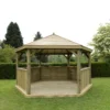 Forest Garden Hexagonal Gazebo With Timber Roof, (W)4.9m (D)4.24m -Greenie Shop forest garden hexagonal gazebo with timber roof w 4 9m d 4 24m5013053163443 01i