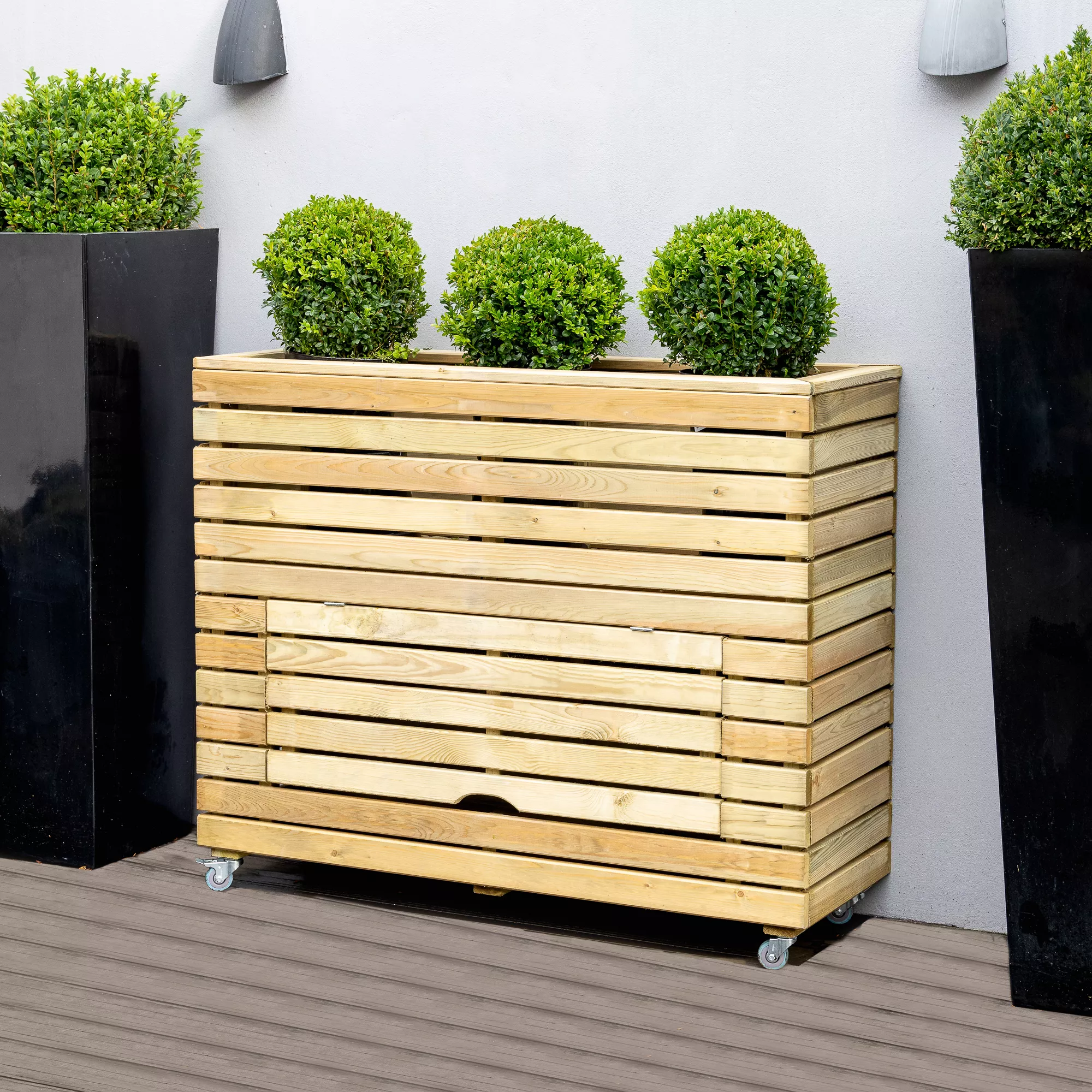 Forest Garden Linear Natural Timber Rectangular Planter (H) 97.2cm X (W) 120cm 5 Forest Garden Linear Natural Timber Rectangular Planter (H) 97.2cm X (W) 120cm - Image 3