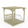Forest Garden Natural Pergola & Decking Kit, X4 Post X1 Balustrade (H) 2.5m X (W) 3m -Greenie Shop forest garden natural pergola decking kit x4 post x1 balustrade h 2 5m x w 3m5013053192351 01c