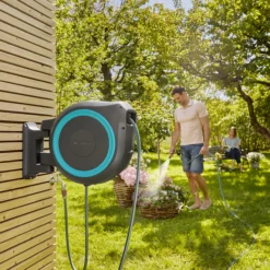 Gardena Rollup XL Wall-mounted Auto Hose Pipe Set (L)35m -Greenie Shop gardena rollup xl wall mounted auto hose pipe set l 35m4078500052061 02i bq