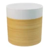 GoodHome Penan White Wood Effect Cement Circular Plant Pot (Dia)38cm -Greenie Shop goodhome penan white wood effect cement circular plant pot dia 38cm5059340328324 02c