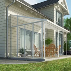 Palram - Canopia 3 Series White Patio Cover Side Wall -Greenie Shop palram canopia 3 series white patio cover side wall7290108137675 01i bq