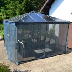 Palram - Canopia 3K Series Grey Polyester (PES) Gazebo Netting, Pack Of 6 (L)2170mm (W)3660mm 13 Palram - Canopia 3K Series Grey Polyester (PES) Gazebo Netting, Pack Of 6 (L)2170mm (W)3660mm -Greenie Shop palram canopia 3k series grey polyester pes gazebo netting pack of 6 l 2170mm w 3660mm7290108130751 04i