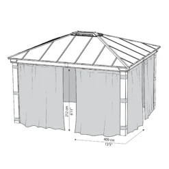 Palram - Canopia Dallas Grey Polyester (PES) Gazebo Curtain, Pack Of 4 (L)2120mm (W)4090mm 15 Palram - Canopia Dallas Grey Polyester (PES) Gazebo Curtain, Pack Of 4 (L)2120mm (W)4090mm -Greenie Shop palram canopia dallas grey polyester pes gazebo curtain pack of 4 l 2120mm w 4090mm7290108602678 01t