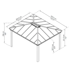 Palram - Canopia Dallas Grey Rectangular Gazebo, (W)4.26m (D)3.64m - Assembly Required 14 Palram - Canopia Dallas Grey Rectangular Gazebo, (W)4.26m (D)3.64m - Assembly Required -Greenie Shop palram canopia dallas grey rectangular gazebo w 4 26m d 3 64m assembly required7290108601459 01t bq