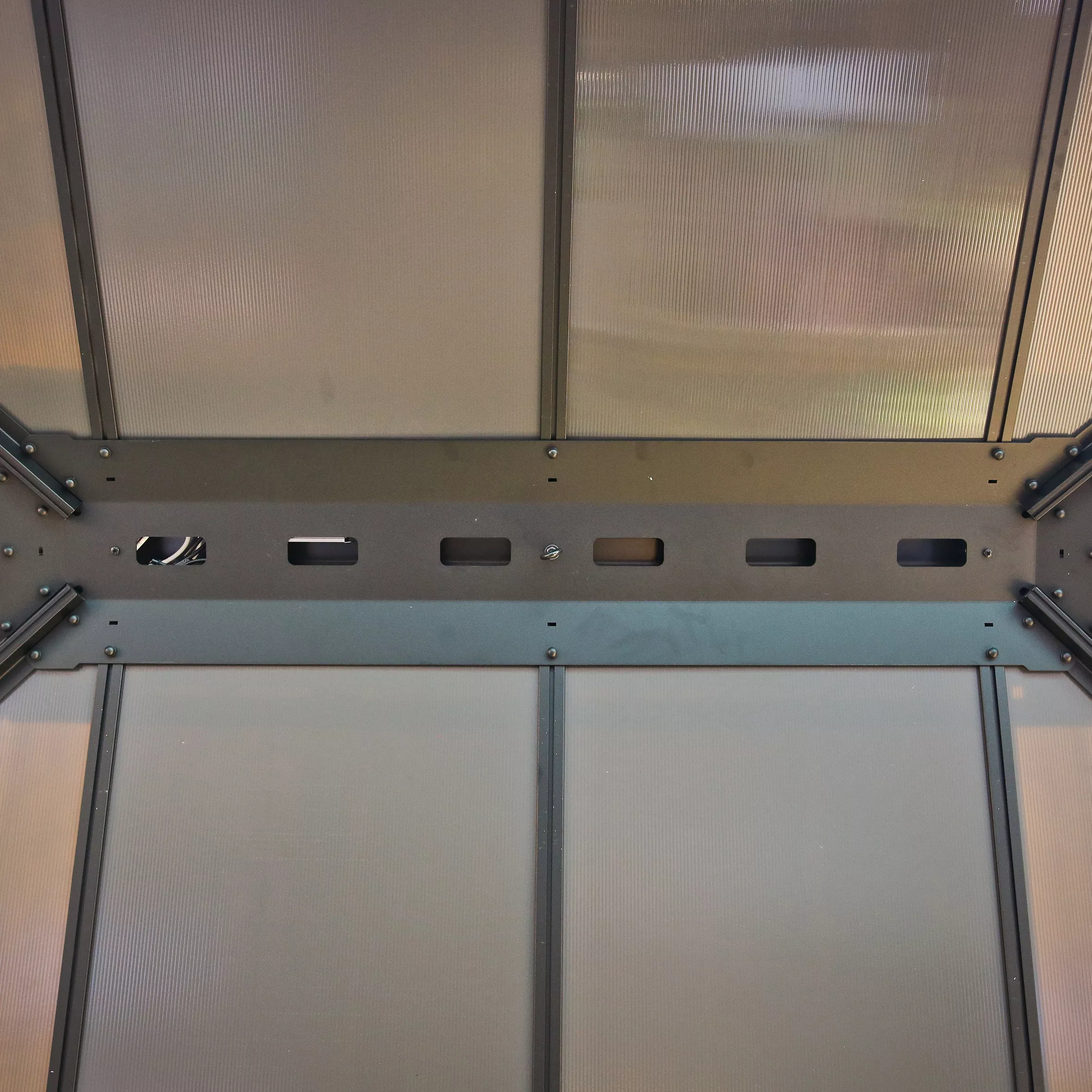 Palram - Canopia Dallas Grey Rectangular Gazebo, (W)4.26m (D)3.64m - Assembly Required 9 Palram - Canopia Dallas Grey Rectangular Gazebo, (W)4.26m (D)3.64m - Assembly Required - Image 7