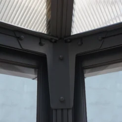 Palram - Canopia Garda Grey Hexagonal Gazebo, (W)5.17m (D)5.95m - Assembly Required -Greenie Shop palram canopia garda grey hexagonal gazebo w 5 17m d 5 95m assembly required7290108137040 05i bq