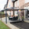 Palram - Canopia Martinique Grey Rectangular Gazebo, (W)3.6m (D)2.96m - Assembly Required -Greenie Shop palram canopia martinique grey rectangular gazebo w 3 6m d 2 96m assembly required7290108137910 01i bq