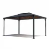 Palram - Canopia Martinique Grey Rectangular Gazebo, (W)4.3m (D)2.96m - Assembly Required -Greenie Shop palram canopia martinique grey rectangular gazebo w 4 3m d 2 96m assembly required7290108130249 01c bq