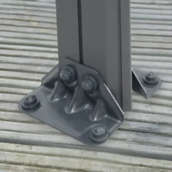 Palram - Canopia Monaco Grey Hexagonal Gazebo, (W)4.5m (D)3.9m - Assembly Required -Greenie Shop palram canopia monaco grey hexagonal gazebo w 4 5m d 3 9m assembly required7290108130232 04i bq