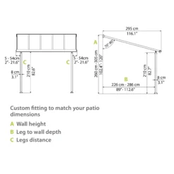 Palram - Canopia Olympia White Non-retractable Awning, (L)8.6m (H)3.05m (W)2.95m -Greenie Shop palram canopia olympia white non retractable awning l 8 6m h 3 05m w 2 95m7290108134346 02t bq