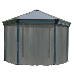 Palram - Canopia Roma Monaco Grey Polyester (PES) Gazebo Netting, Pack Of 6 (L)2170mm (W)2320mm -Greenie Shop palram canopia roma monaco grey polyester pes gazebo netting pack of 6 l 2170mm w 2320mm7290108133547 01c