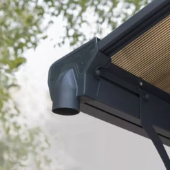 Palram - Canopia Tucson Grey Rectangular Gazebo, (W)4.3m (D)3.59m - Assembly Required -Greenie Shop palram canopia tucson grey rectangular gazebo w 4 3m d 3 59m assembly required7290108601633 06i bq