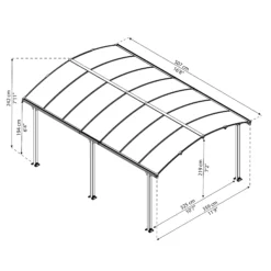 Palram - Canopia Tucson Grey Rectangular Gazebo, (W)5.02m (D)3.59m - Assembly Required -Greenie Shop palram canopia tucson grey rectangular gazebo w 5 02m d 3 59m assembly required7290108601626 01t bq