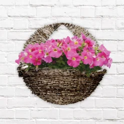 Panacea Natural Semi-circle Rattan Hanging Basket, 40cm -Greenie Shop panacea natural semi circle rattan hanging basket 40cm0093432886489 01i BQ