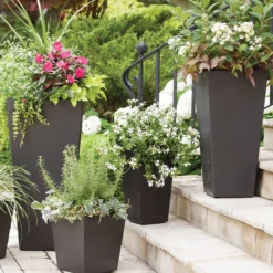 Primeur Sonata Pewter Plain Square Plant Pot (Dia)35cm -Greenie Shop primeur sonata pewter plain square plant pot dia 35cm5907736265442 01i bq