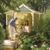 Rowlinson Gainsborough Natural Hexagonal Gazebo, (W)3m (D)2.6m - Assembly Required -Greenie Shop rowlinson gainsborough natural hexagonal gazebo w 3m d 2 6m assembly required5013856013365 01i