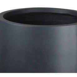 Verve Ammer Dark Grey Fibreclay Tall Circular Plant Pot (Dia)28cm -Greenie Shop verve ammer dark grey fibreclay tall circular plant pot dia 28cm5059340327495 36c