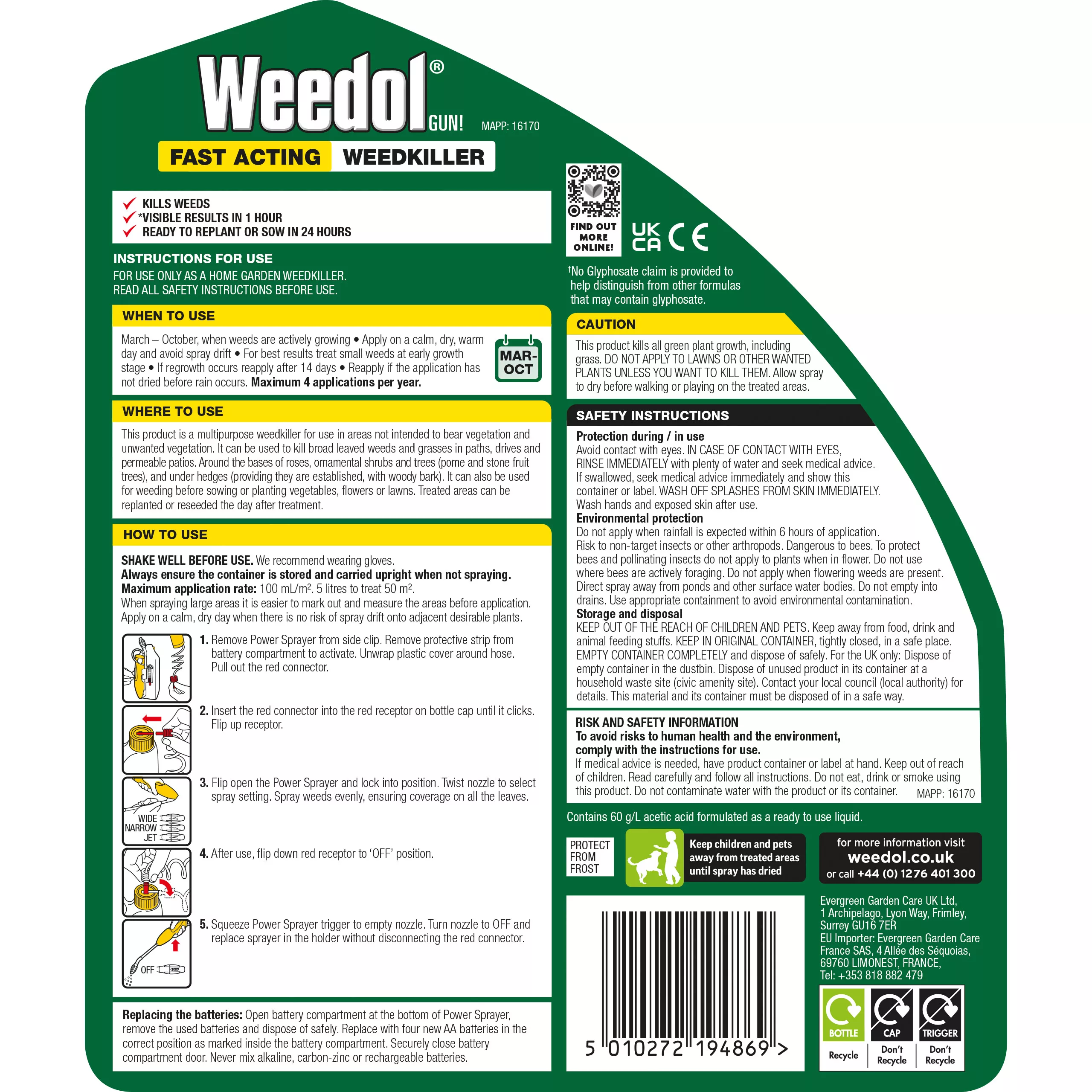Weedol Fast Acting Weed Killer 5L 4 Weedol Fast Acting Weed Killer 5L - Image 2