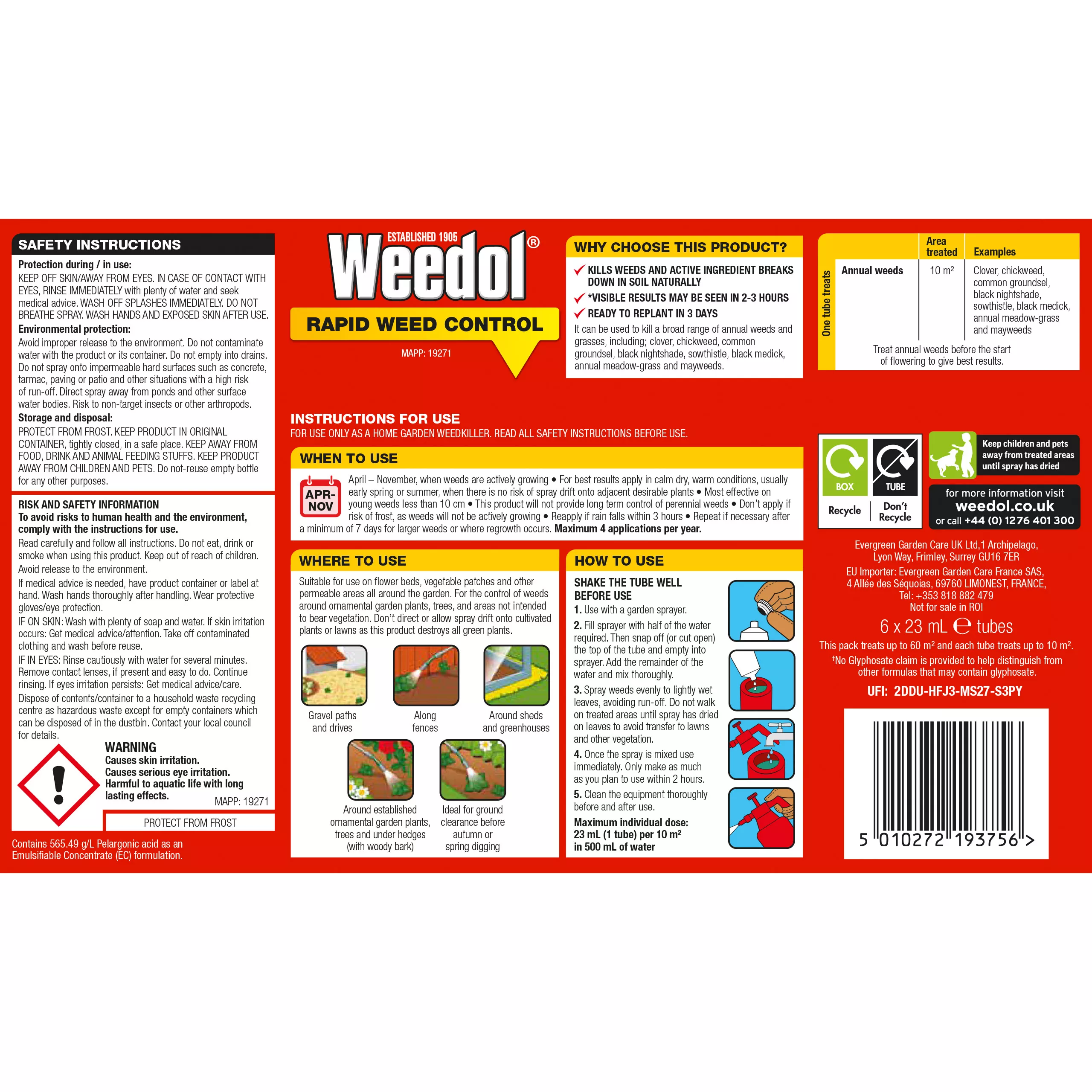 Weedol Rapid Concentrated Weed Killer 0.17L, Pack Of 6 4 Weedol Rapid Concentrated Weed Killer 0.17L, Pack Of 6 - Image 2