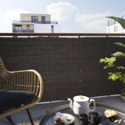 Woven Breeze Grey High-density Polyethylene (HDPE) & Woven Fibre Garden Screen (H)1m (W)3m -Greenie Shop woven breeze grey high density polyethylene hdpe woven fibre garden screen h 1m w 3m5059340672359 01i